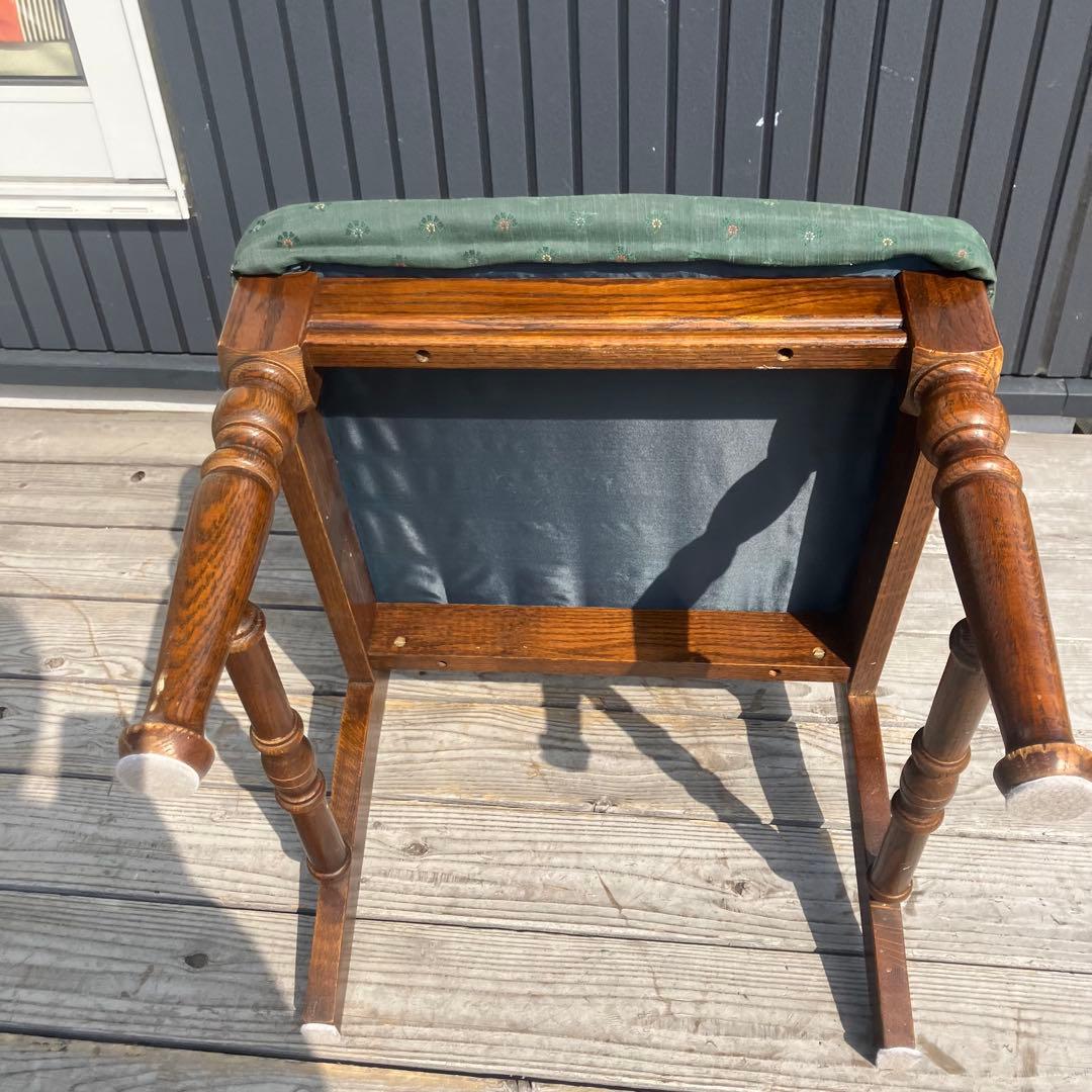 アンティーク 木製椅子 彫刻装飾 アームレスチェア ダイニングチェア ビンテージ