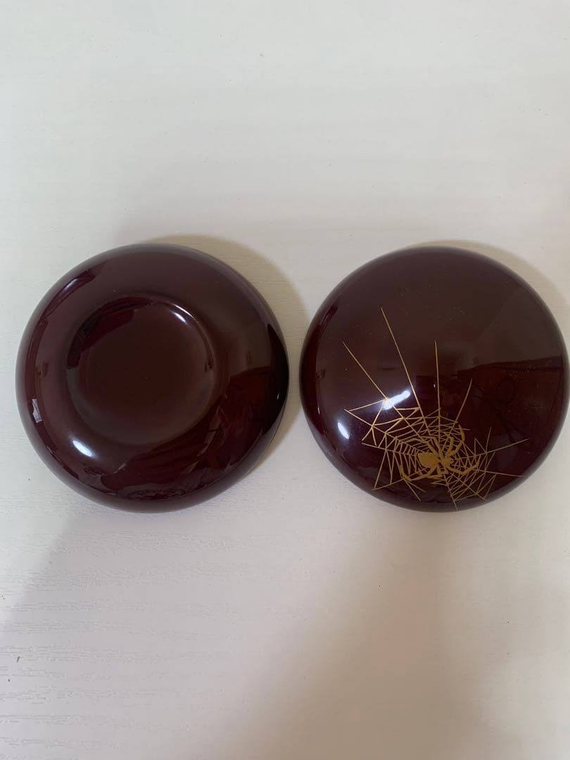 川瀬表完　蜘蛛蒔絵　宝珠香合　美品