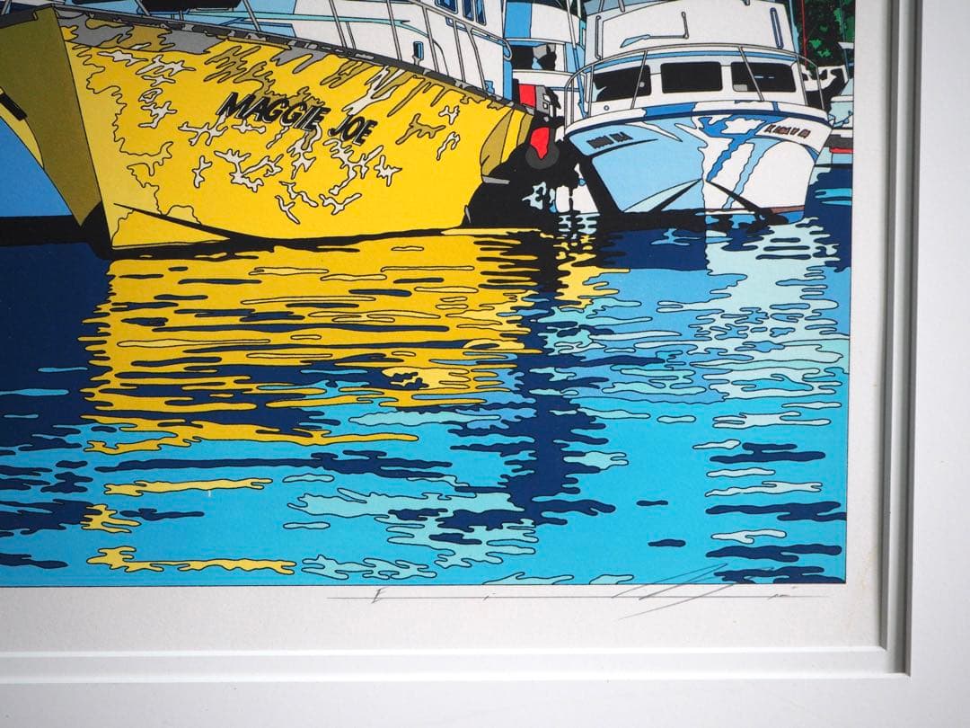 真作■鈴木英人 版画 MAGGIE JOE 直筆サイン■リトグラフ 絵画 ヨット