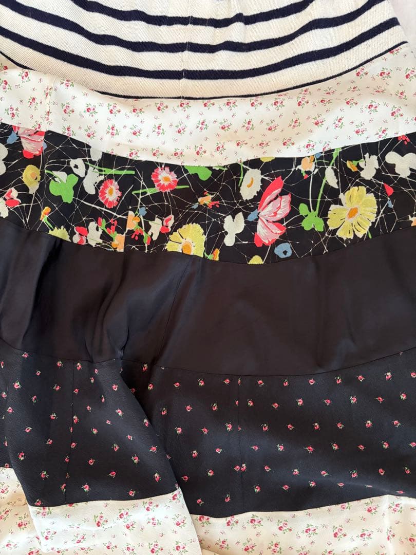 コムデギャルソン　花柄　パッチワーク　スカート