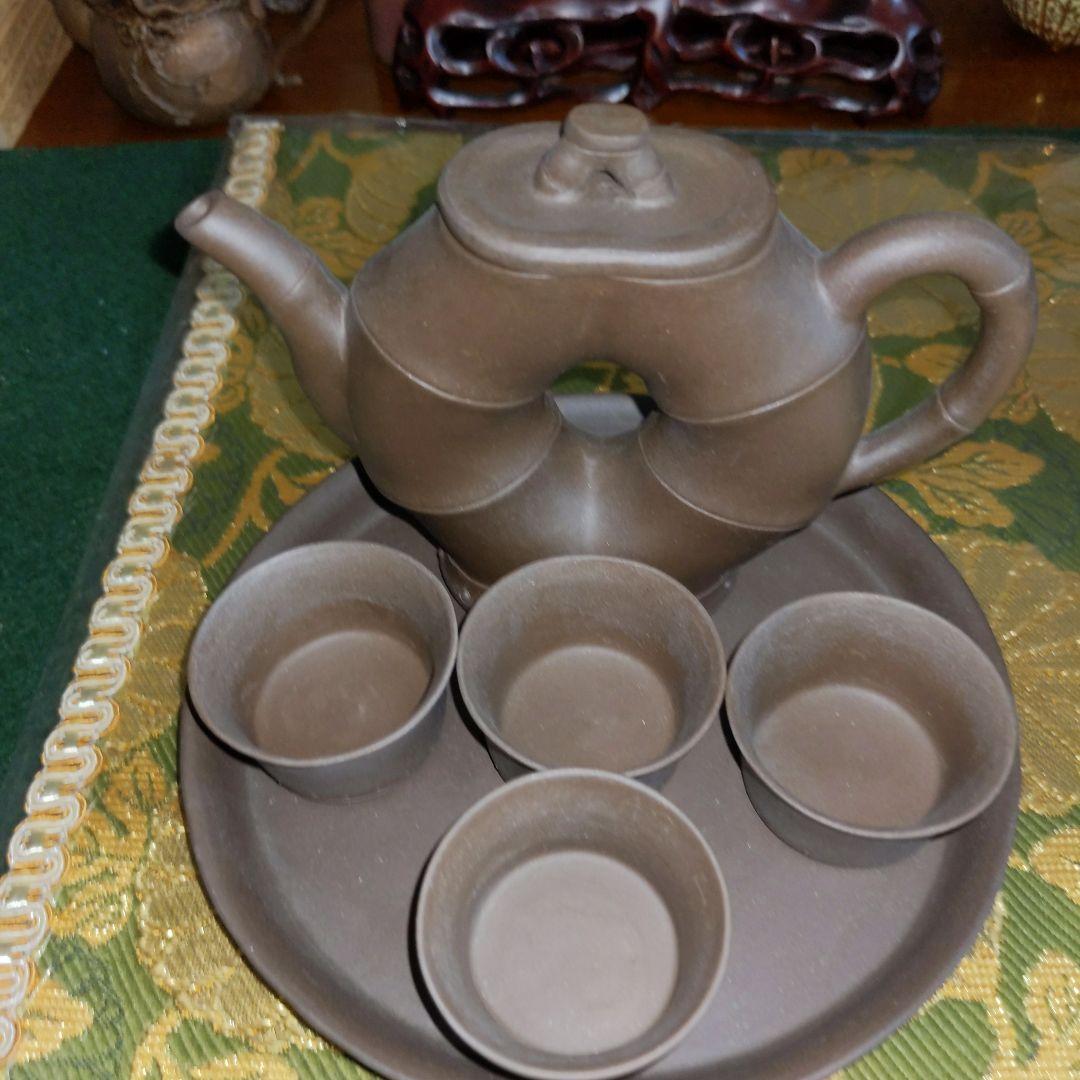 【最終価格】中国　紫砂朱泥　在銘入　煎茶器