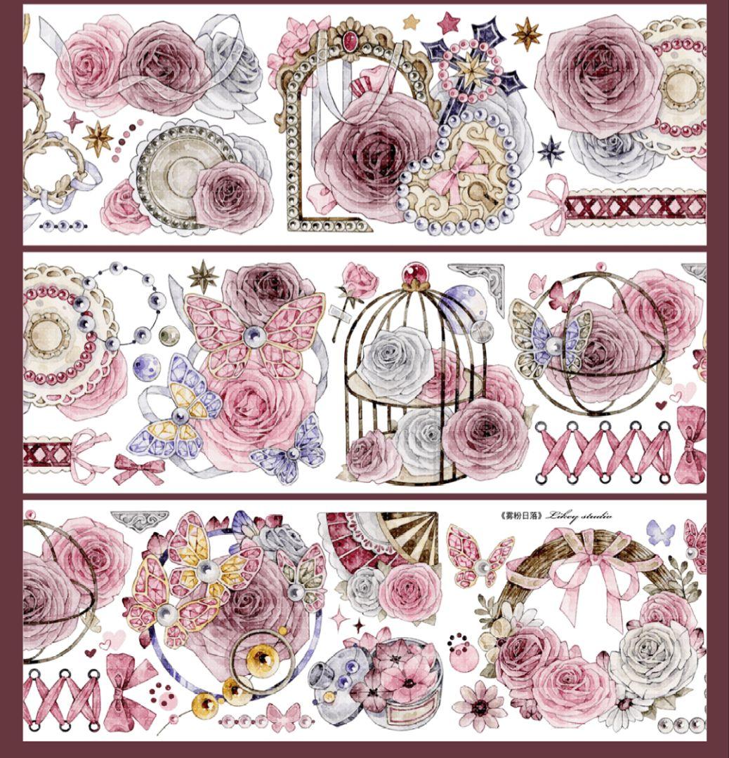 巻売 574★ 海外 マスキングテープ マステ PET 装飾 花 贝壳光