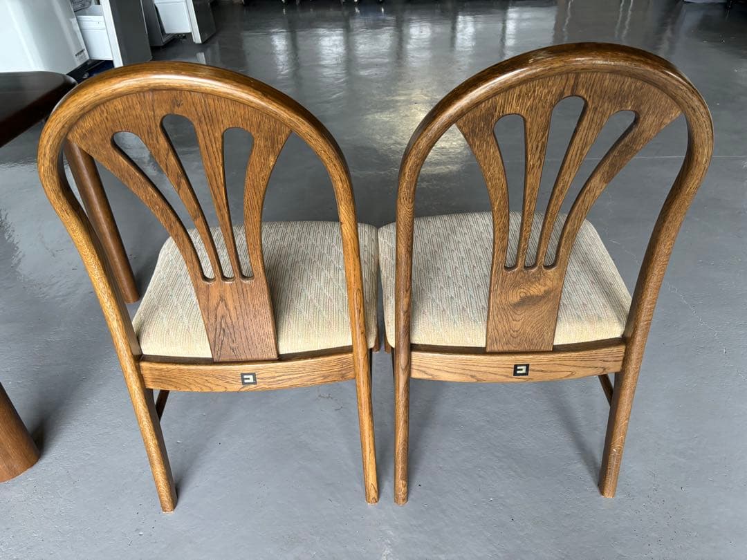 最高級 キツツキダイニングテーブル&コスガ椅子2脚セット 幅90cm Used