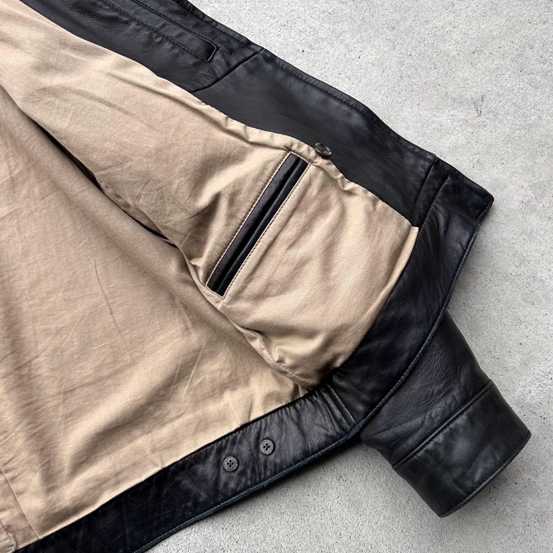 美品 90s Polo Ralph Lauren 刺繍ロゴ レザージャケット