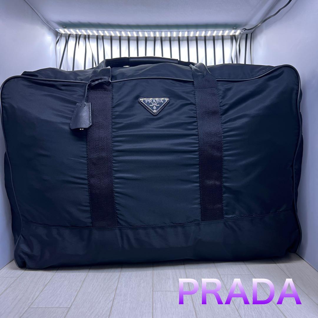 【美品】PRADA×プラダ 特大パドロックボストンバッグ