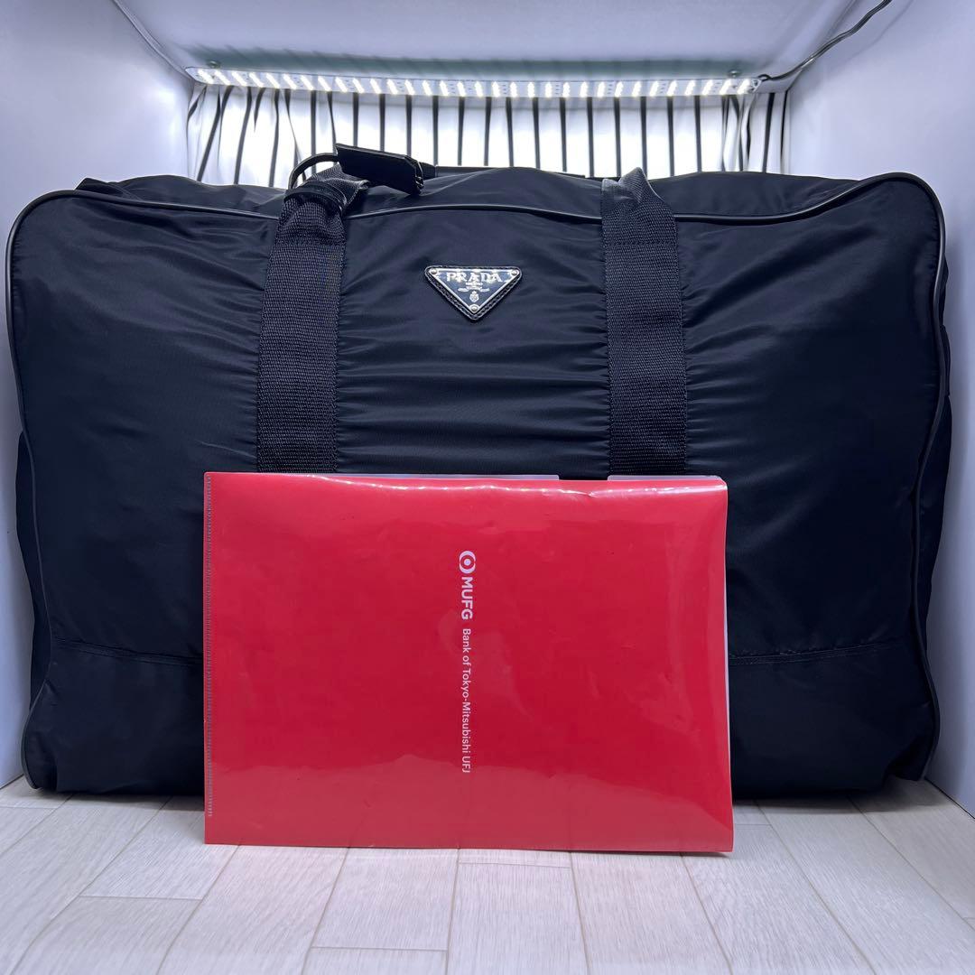 【美品】PRADA×プラダ 特大パドロックボストンバッグ