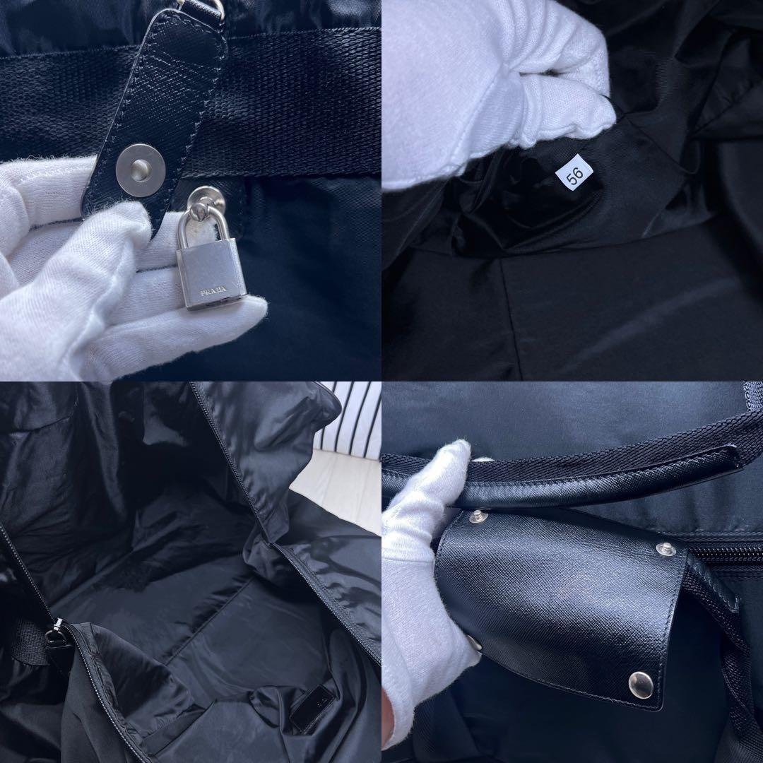 【美品】PRADA×プラダ 特大パドロックボストンバッグ