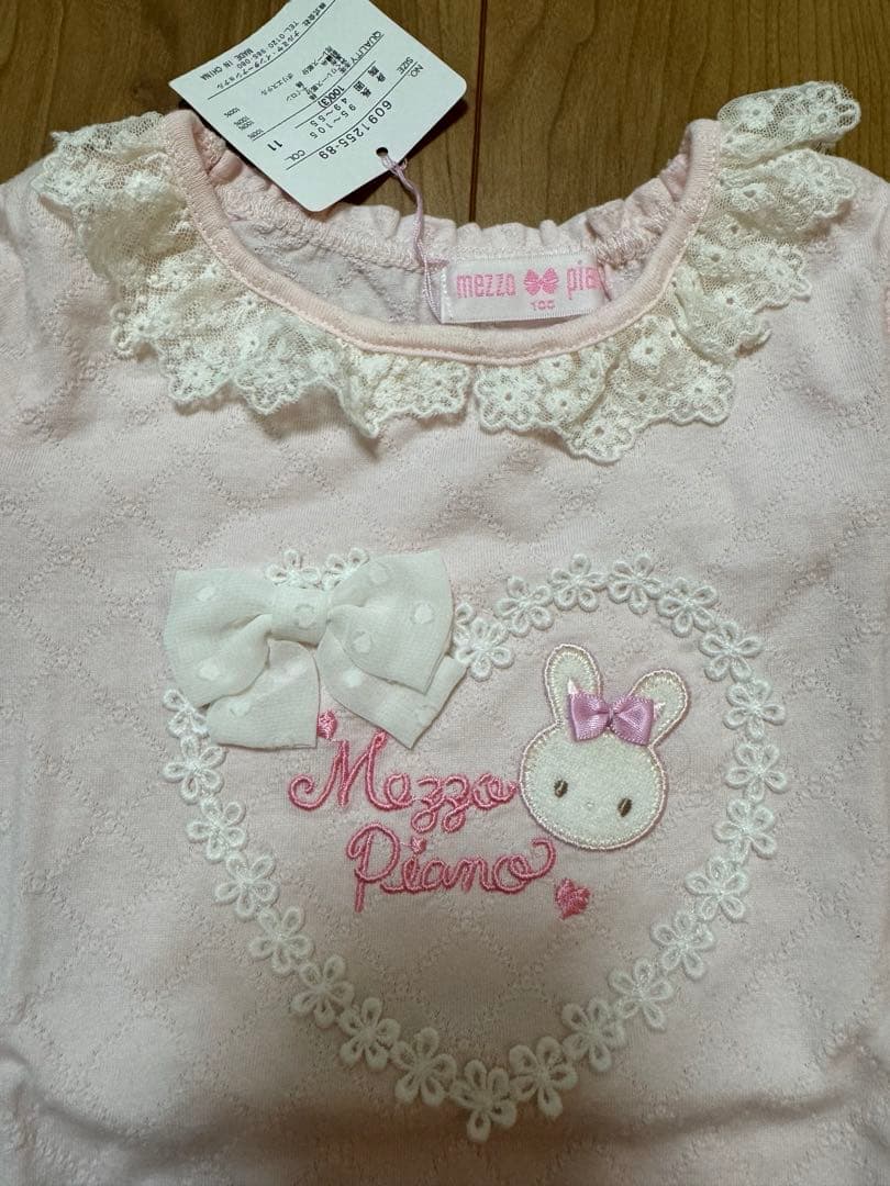 新品　mezzo piano ロンT うさぎ　フリルスカート　キュロット