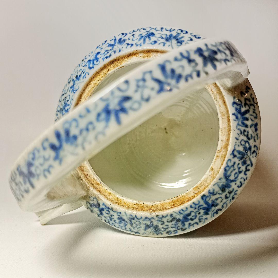 古伊万里　微塵花唐草文銚子　【初期伊万里　古九谷　藍九谷　柿右衛門】