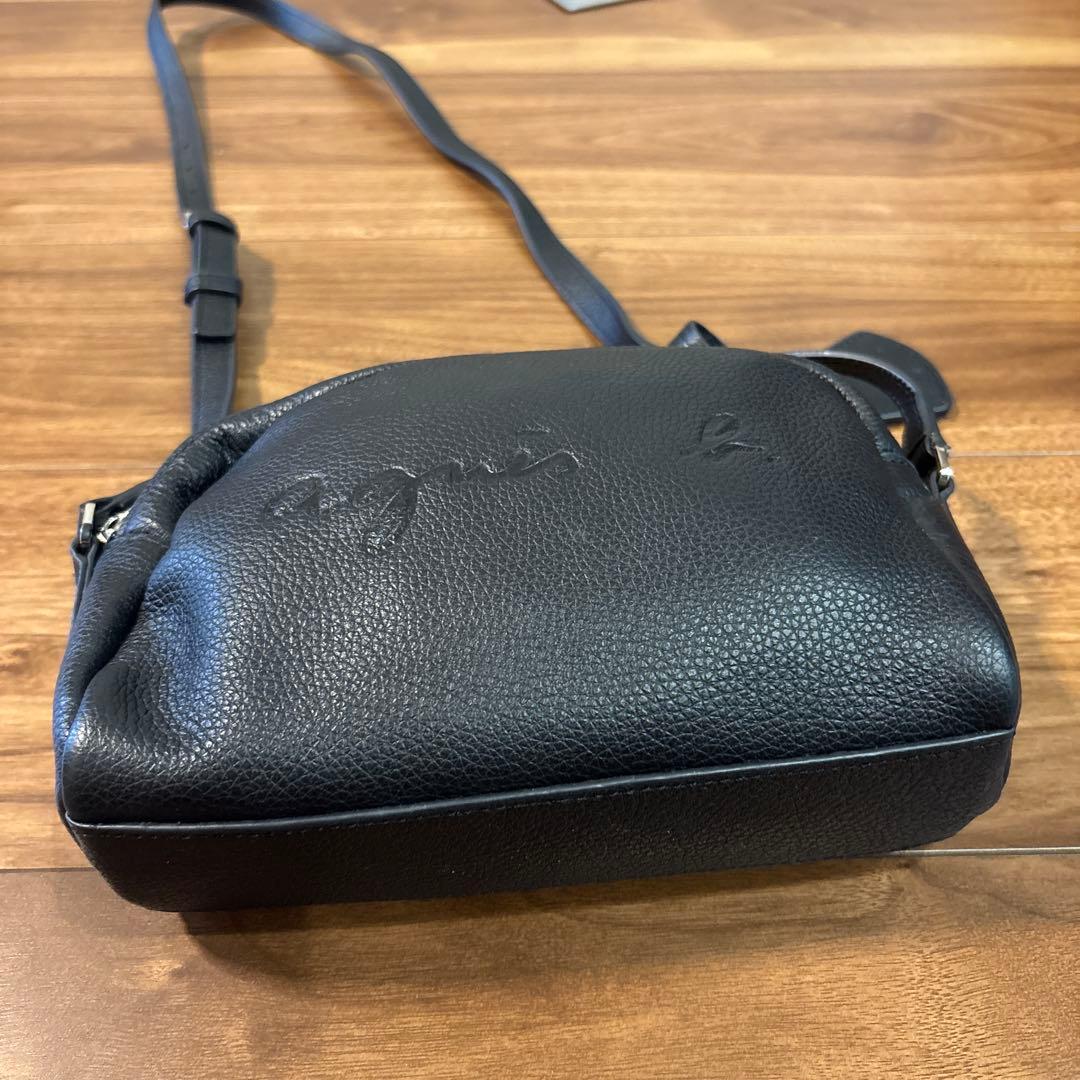 【美品】agnes b アニエスベー レザー 本革製 ミニ ショルダーバッグ