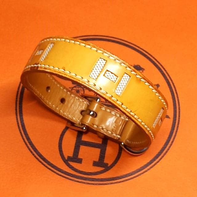 ai様 首輪 カラー 犬 レザー Hロゴ トワルアッシュ ペット Sサイズ