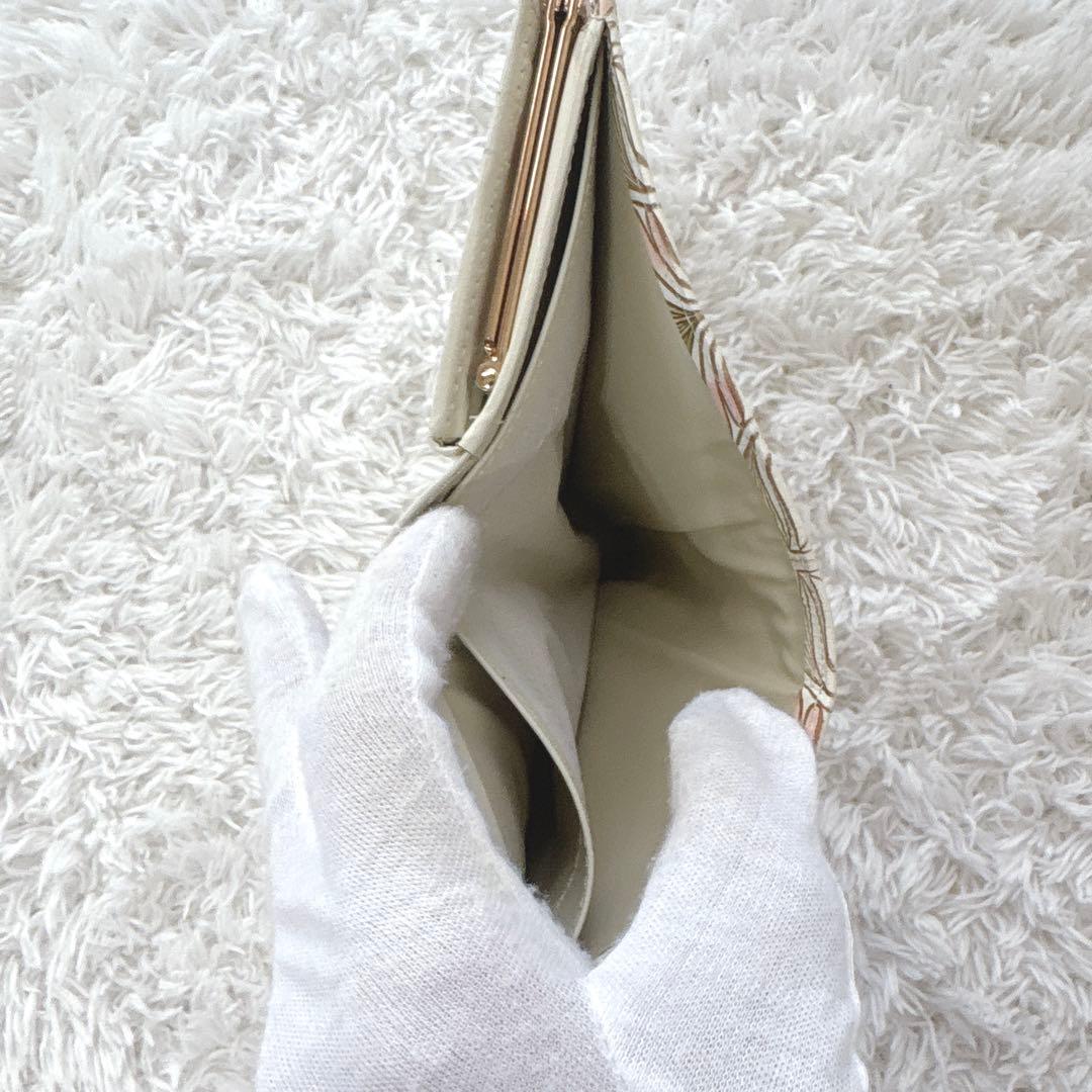 文庫屋大関 二つ折り財布 ロカイユ がま口 ベビーピンク 浅草 伝統工芸 本革