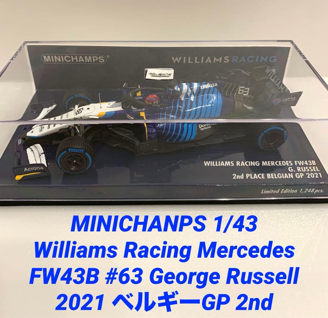 ミニチャンプス ウィリアムズ FW43B ジョージ・ラッセル ベルギーGP 2位