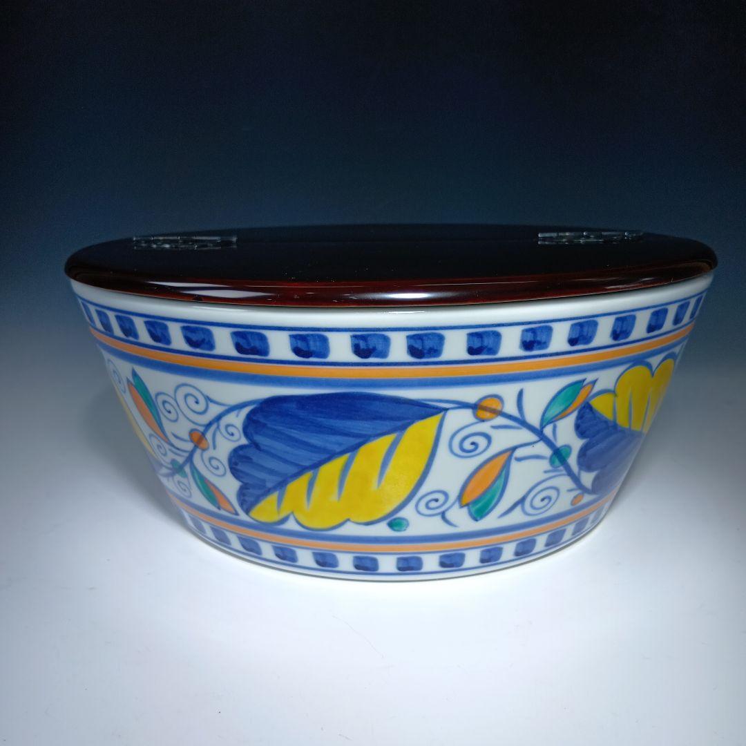 値下げ茶道具　平安景雲造　紅毛写　平水指　　 漆蓋付　共箱