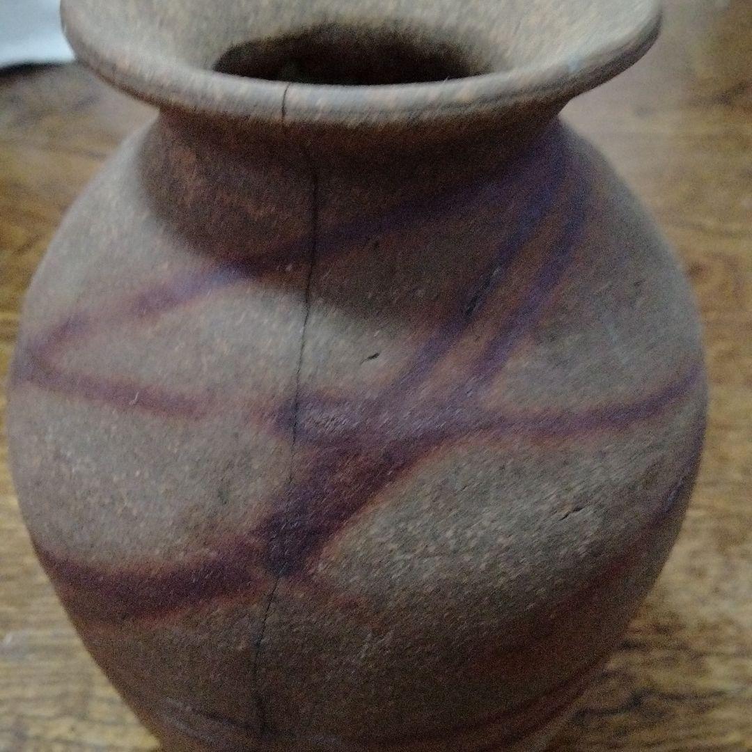 華道具 花器 火だすき　緋襷　陶器　花瓶 榮　銘