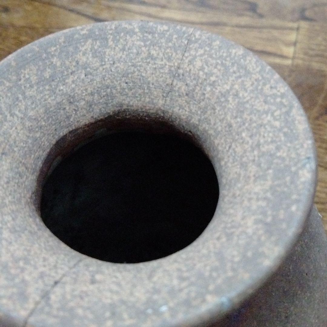 華道具 花器 火だすき　緋襷　陶器　花瓶 榮　銘