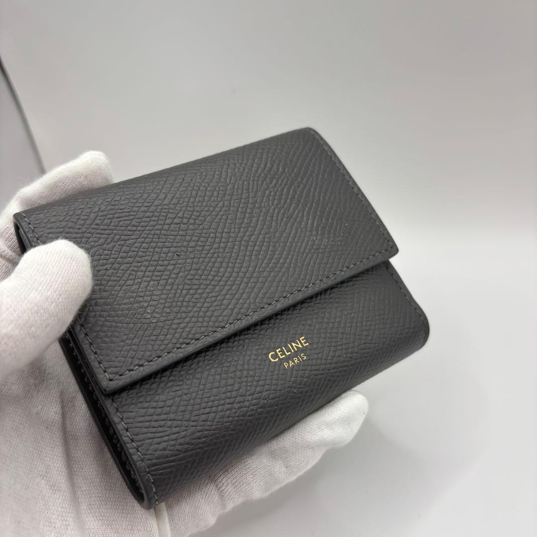 CELINE スモールトリフォールドウォレット グレー　三つ折り財布　財布