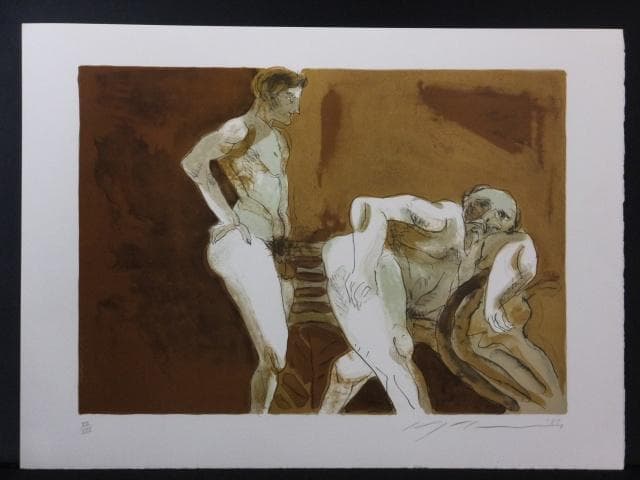 池田満寿夫　直筆サイン『おんな・おとこヨリ　彼は気むずかし屋』1010W