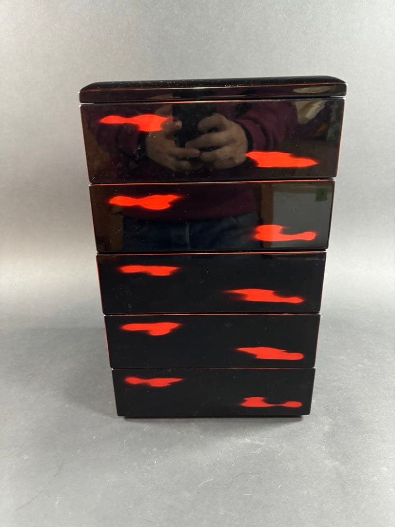 セール　重箱　漆器　五段重　お正月　曙塗　輪島