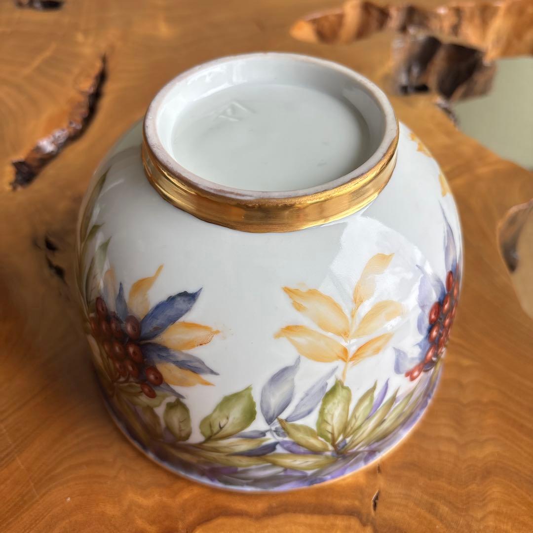 金彩 南天 作家物 蓋物 高さ17cm