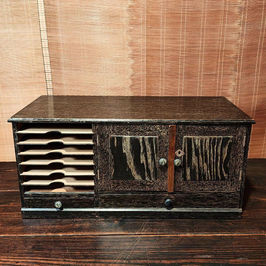 木製棚　書類棚　昭和レトロ　木箱　古家具