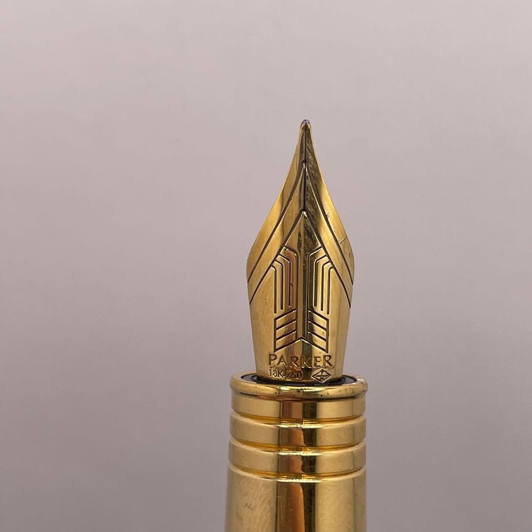 PE1167□パーカー プリミエ 万年筆 ブラックラッカー 箱付き 18K