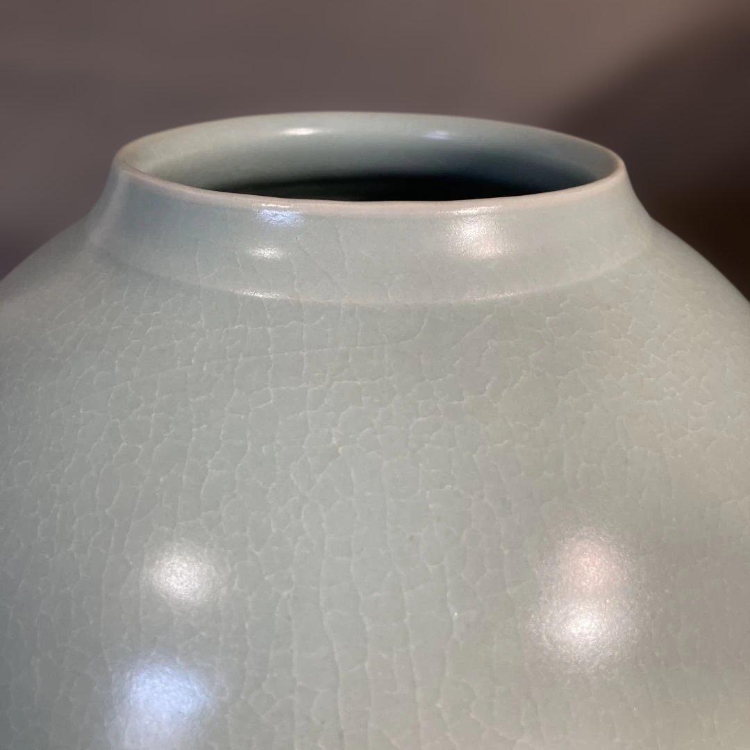 【期間特選価格】青磁の世界　中島ブルー　弓野窯　人間国宝　中島宏作　青磁　壷