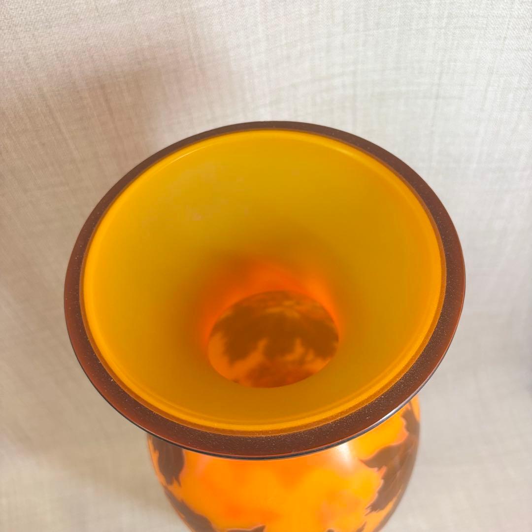 ガレ風 花瓶 ガラス細工 グレープ フラワーベース アンティーク 西洋 欧風