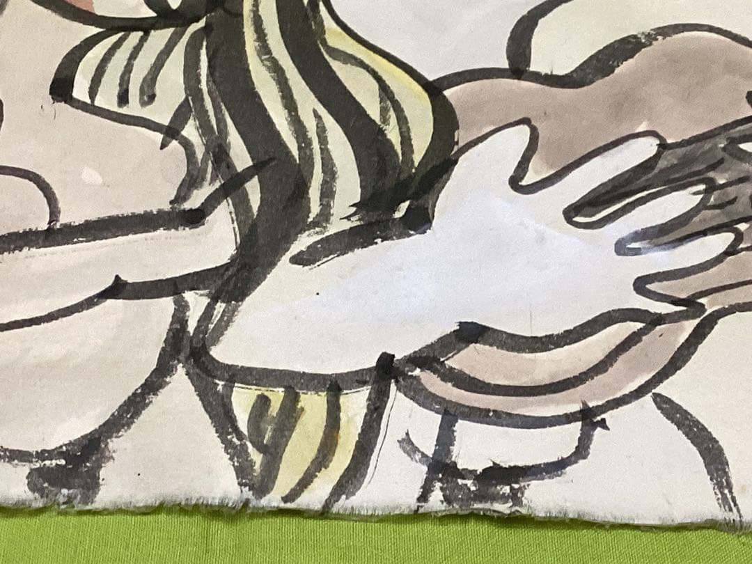 北川民次　裸婦像　水彩画　原画　直筆　和紙　直筆サイン落款有り　額入り　希少品