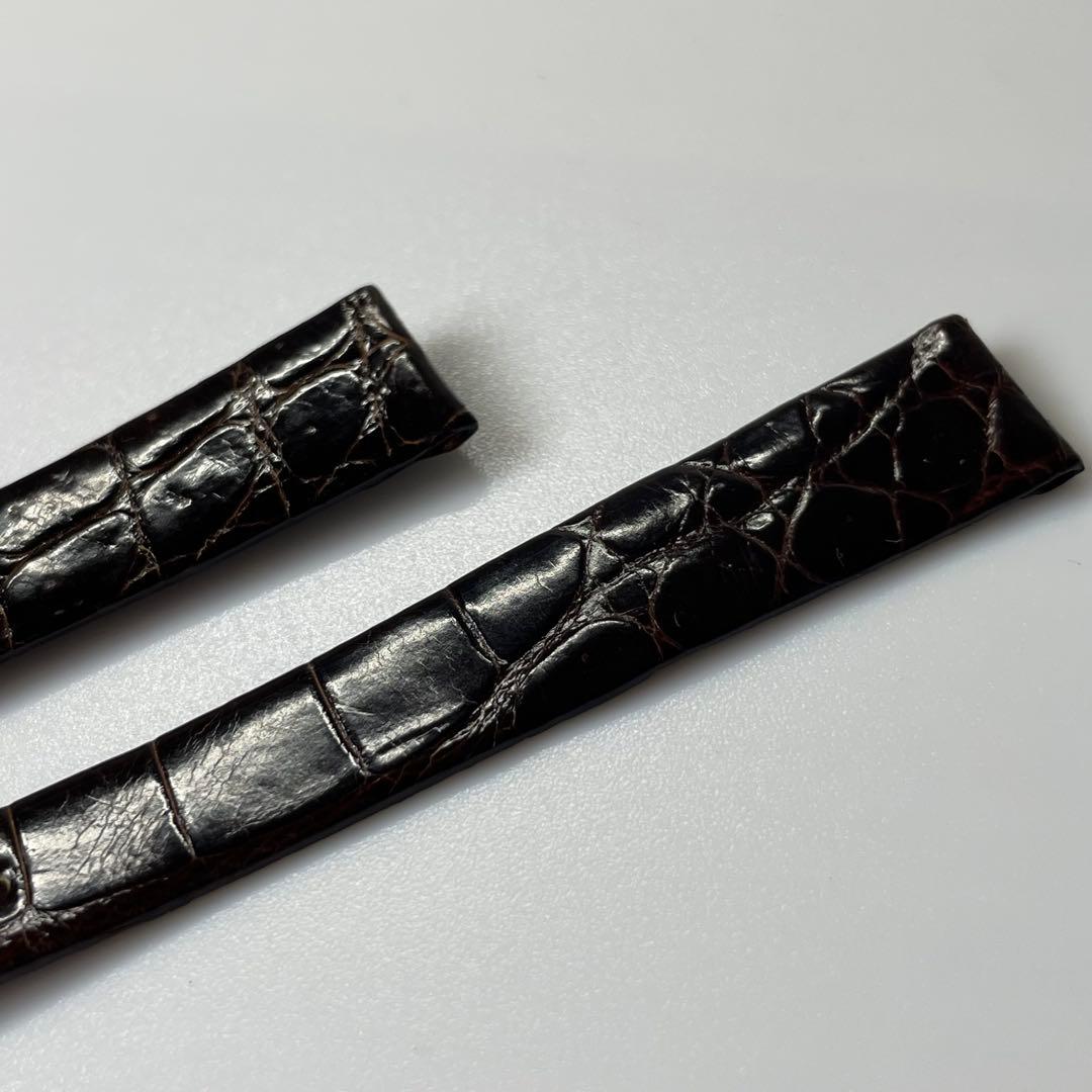 ③ジャガールクルト 純正 ベルト レザー クロコ ブラウン 尾錠 【訳あり】