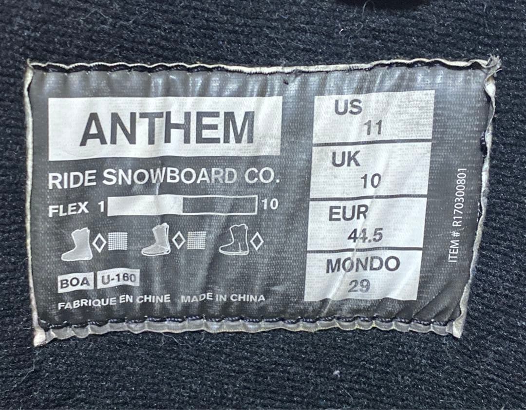【即日発送】RIDE スノボブーツ　ANTHEM BOA　29.0cm
