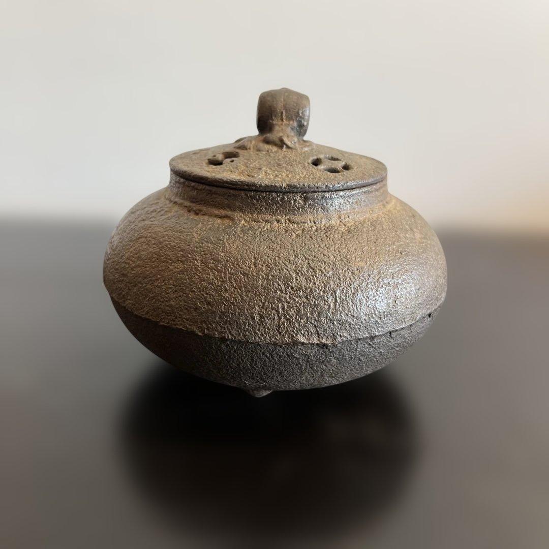高橋萬治（南部鋳金研究所）　鉄製　香炉　宝透香炉　鋳印　鉄味　送料無料