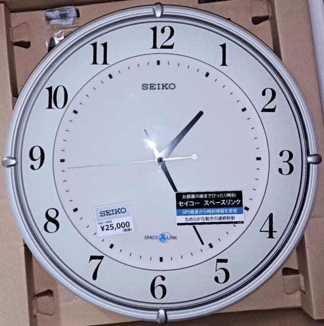 SEIKO掛け時計衛星電波アナログ SPACE LINK GP208W（訳あり）