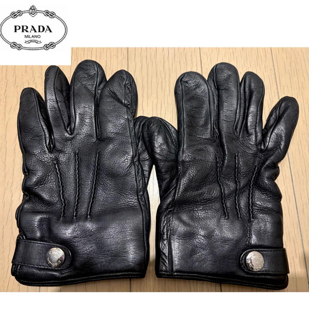 プラダ(PRADA) メンズ手袋　レザー手袋