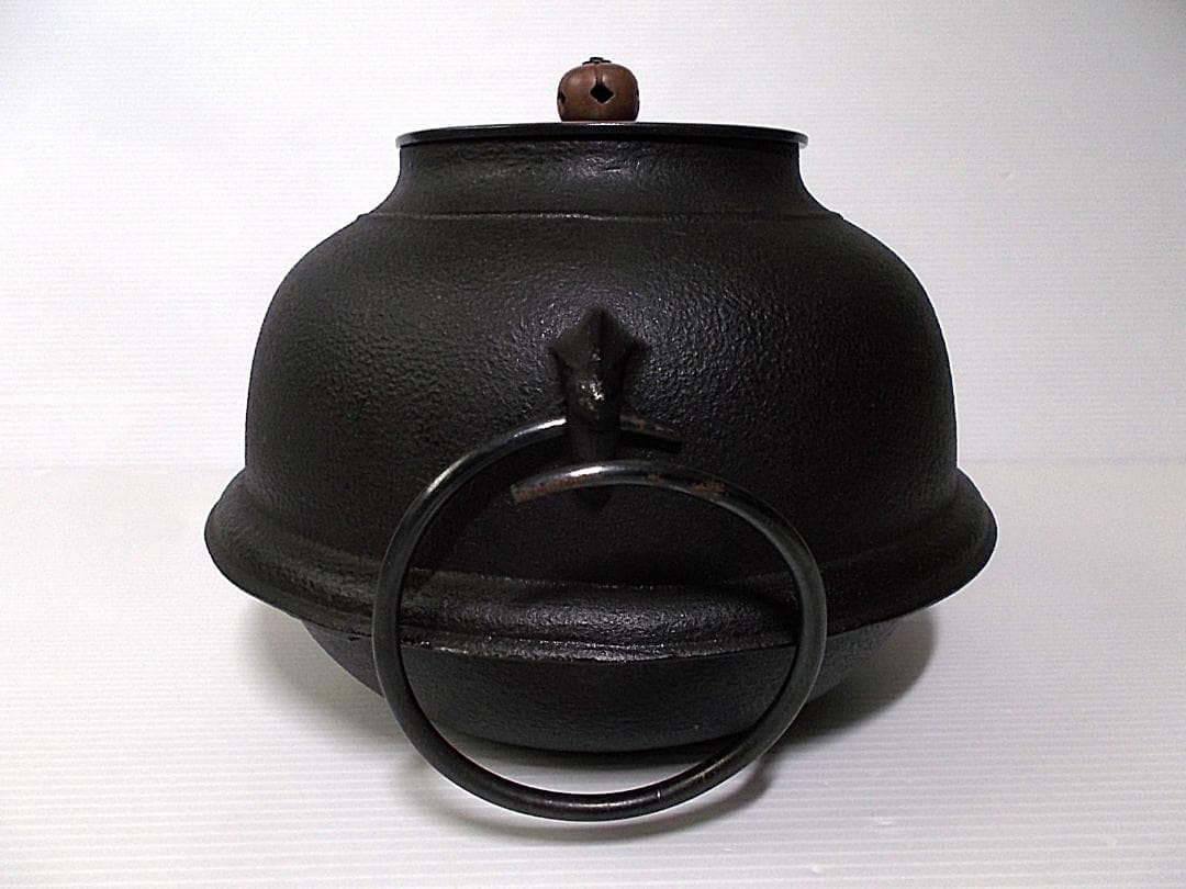 茶道具 志きの釜 しきの釜 アルミ軽合金 真形茶釜 釜環 送料込み