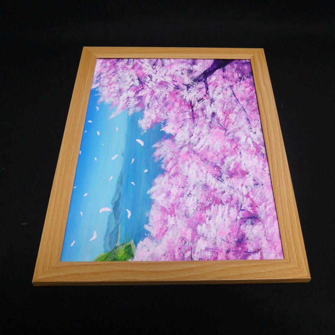 油絵 油彩 油彩画 絵 絵画【海に舞う桜】