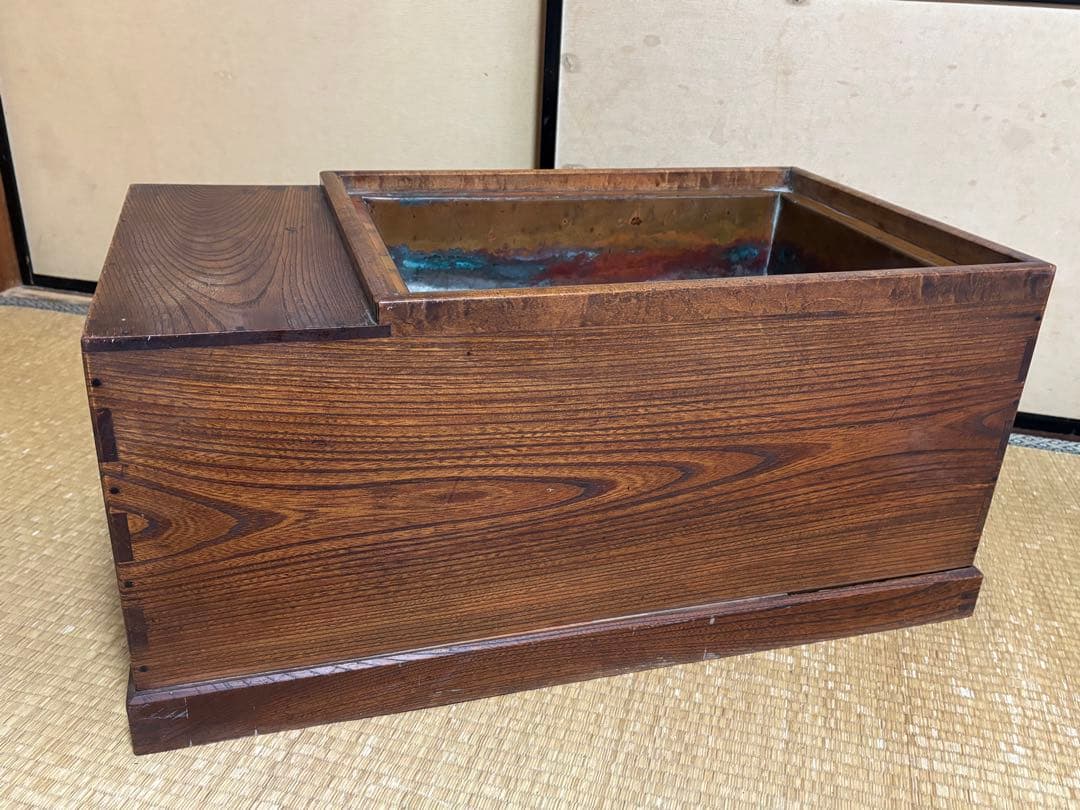 関東火鉢 木製 引き出し付き長火鉢