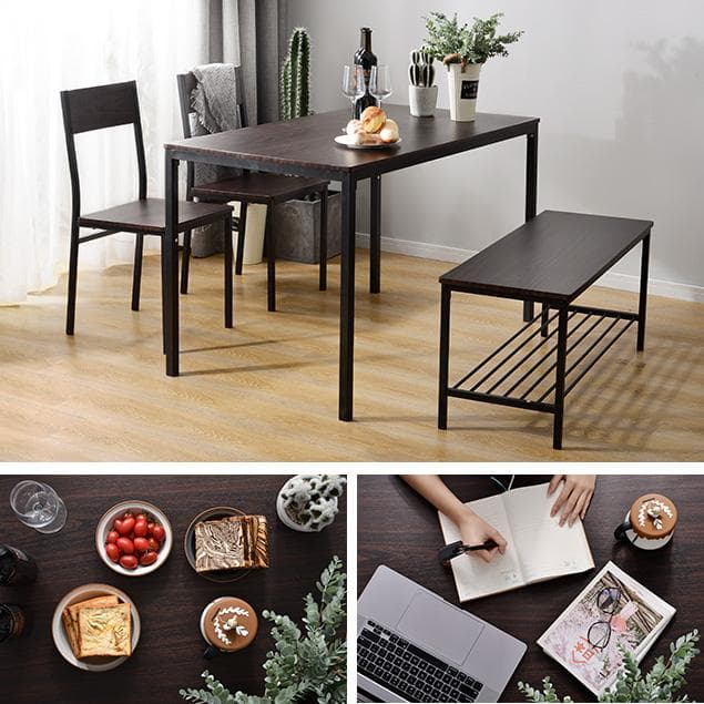 22％OFF！ダイニングテーブル　4点セット　コンパクトサイズ　BROWN