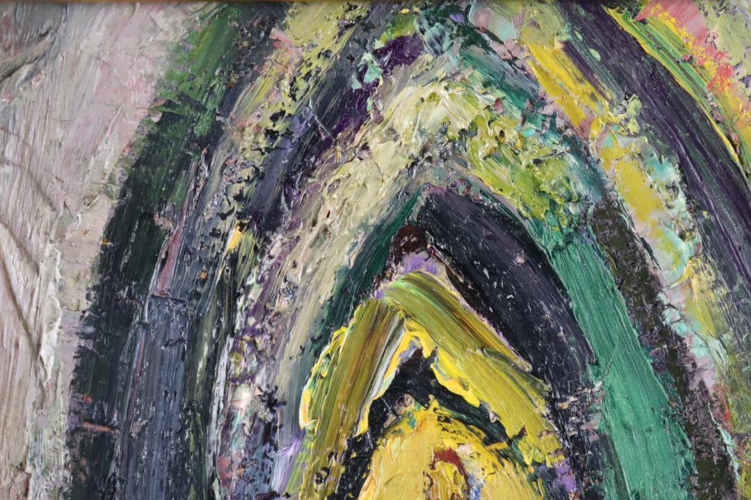 真作保証 田中忠雄 「シシリィーの聖堂」 油彩1号 行動美術協会創立会員