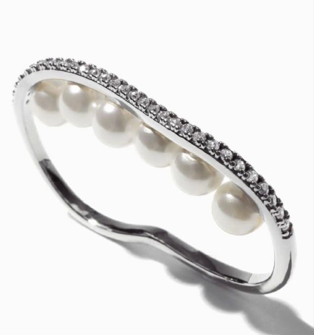 ステラハリウッド　ビジューラインパールフィンガーリング（シルバー）¥13750