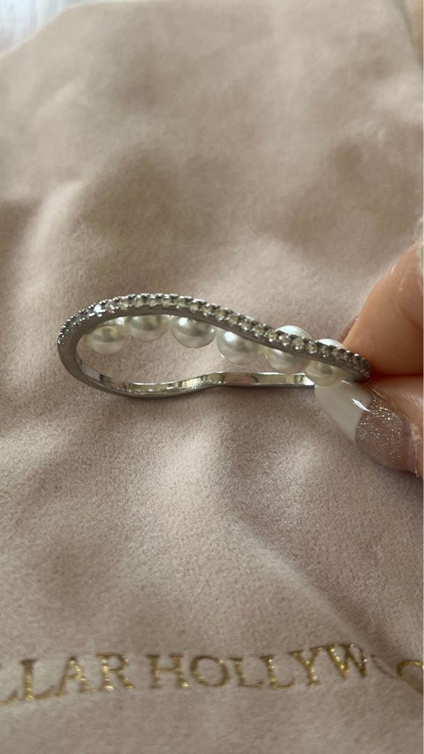 ステラハリウッド　ビジューラインパールフィンガーリング（シルバー）¥13750