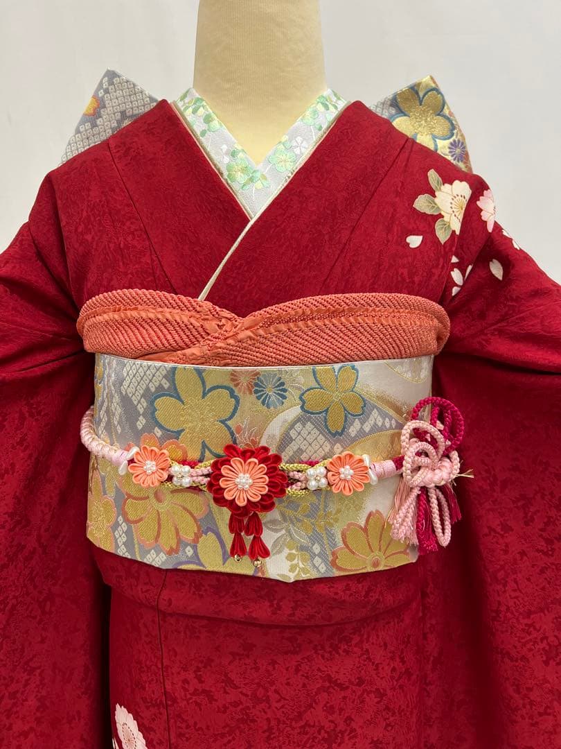 振り袖　フルセット　長襦袢付　成人式　振袖　金彩加工　セット　刺繍入り　573