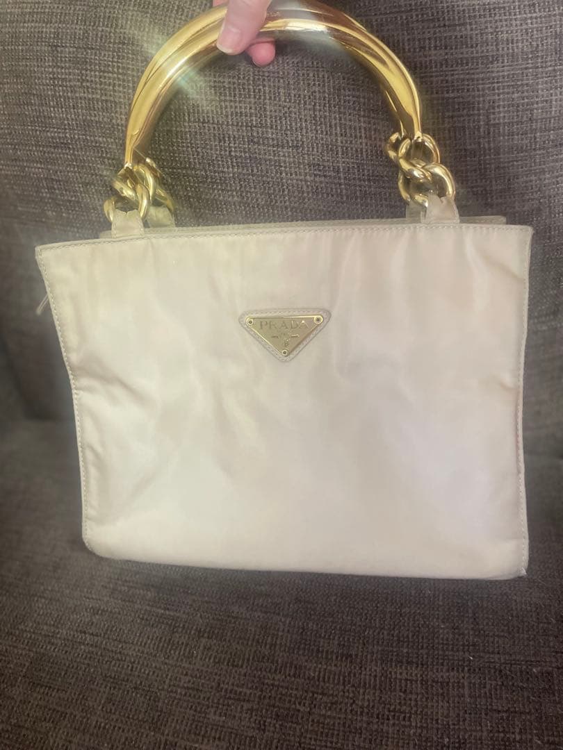 PRADA プラダ 三角プレート ナイロン ゴールド メタルハンドル バック