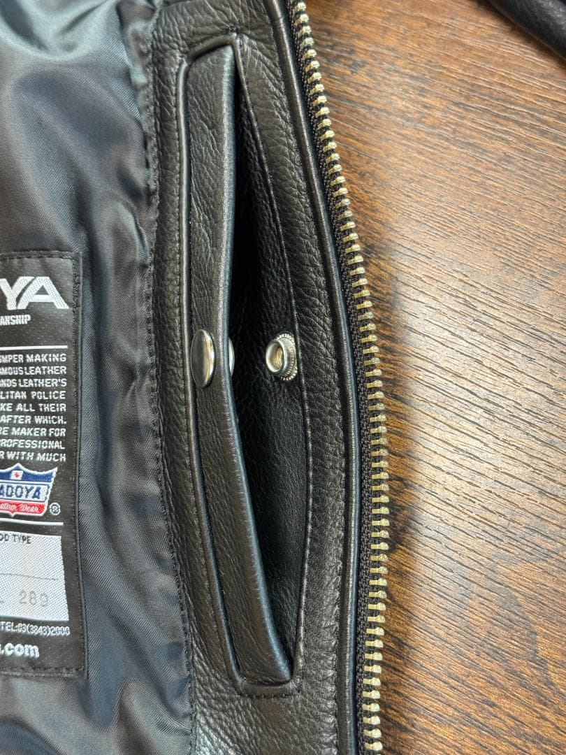 KADOYA シングルライダースジャケット 黒　ストリームライナー（現行モデル）