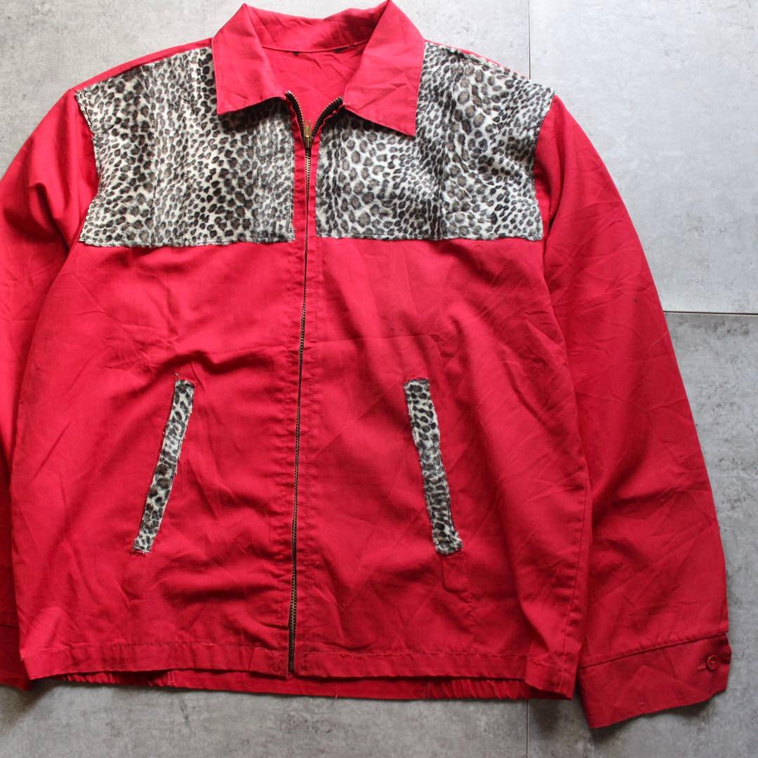 古着　50s 60s スウィングトップ　レオパード　アニマル切り替え　ロカビリー