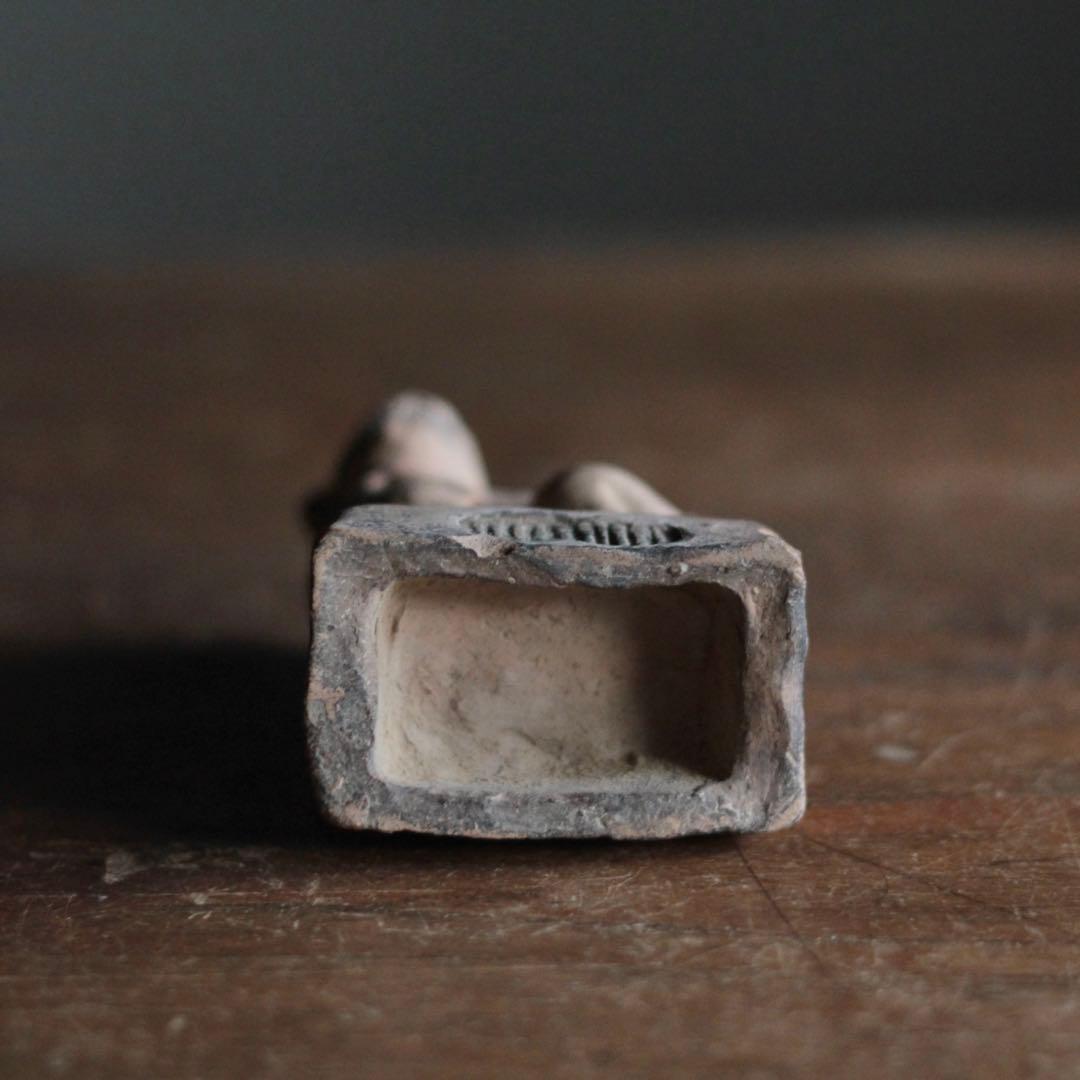 土人形 獅子 民芸 古道具 アンティーク 高さ約10cm オブジェ