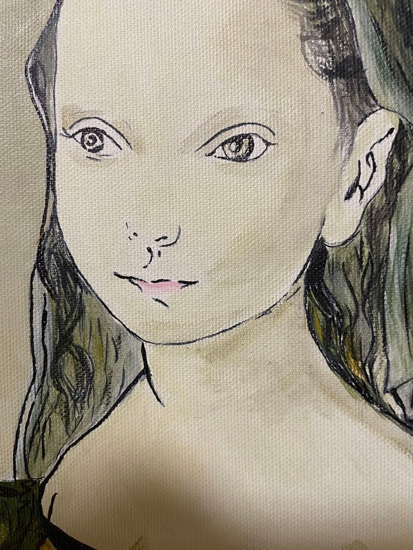 藤田嗣治　花を持つさ少女