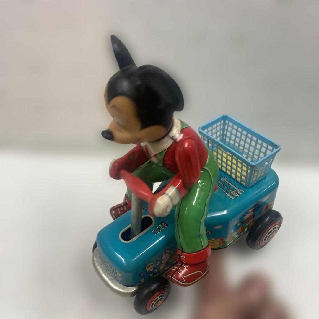 ミッキーマウス カートブリキ電動1960年代の美品綺麗な日本製マスダヤ製大人気