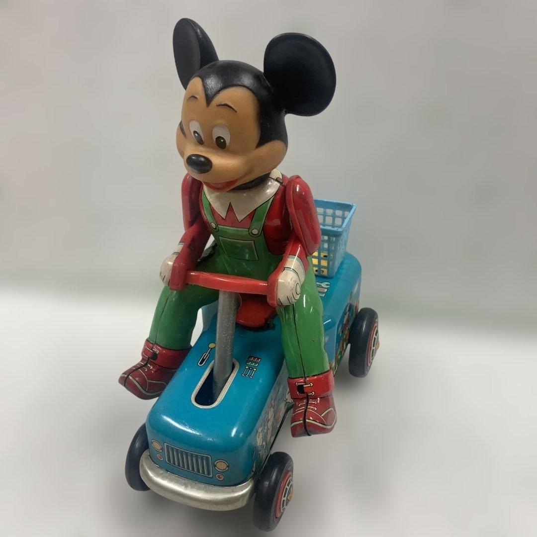 ミッキーマウス カートブリキ電動1960年代の美品綺麗な日本製マスダヤ製大人気