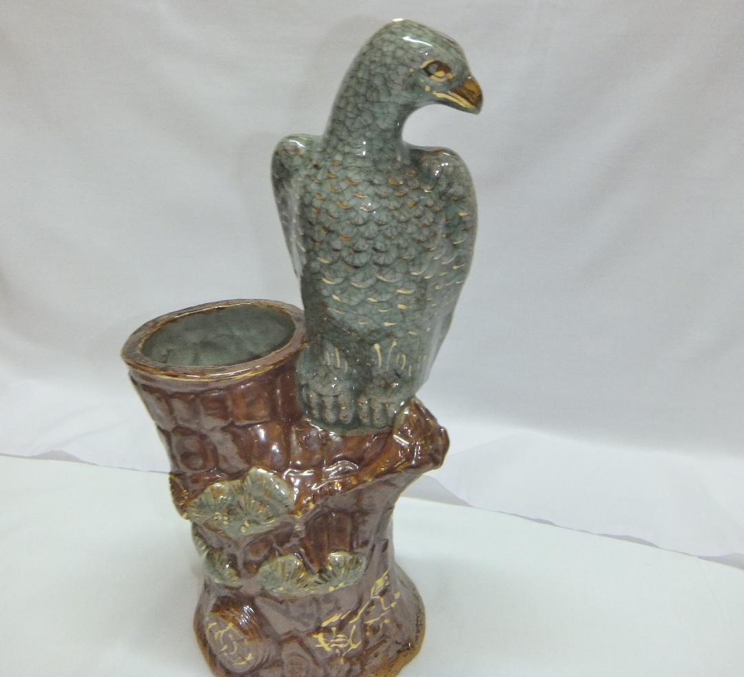 昭和レトロ！珍品！！相馬焼・花瓶・鷹